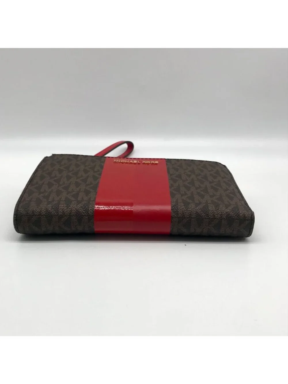 Michael Kors Logo Jet Set Crimson Double Zip Wristlet